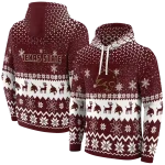 texas state bobcats reindeer motif maroon hoodie best selling