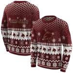 texas state bobcats reindeer motif maroon hoodie best selling