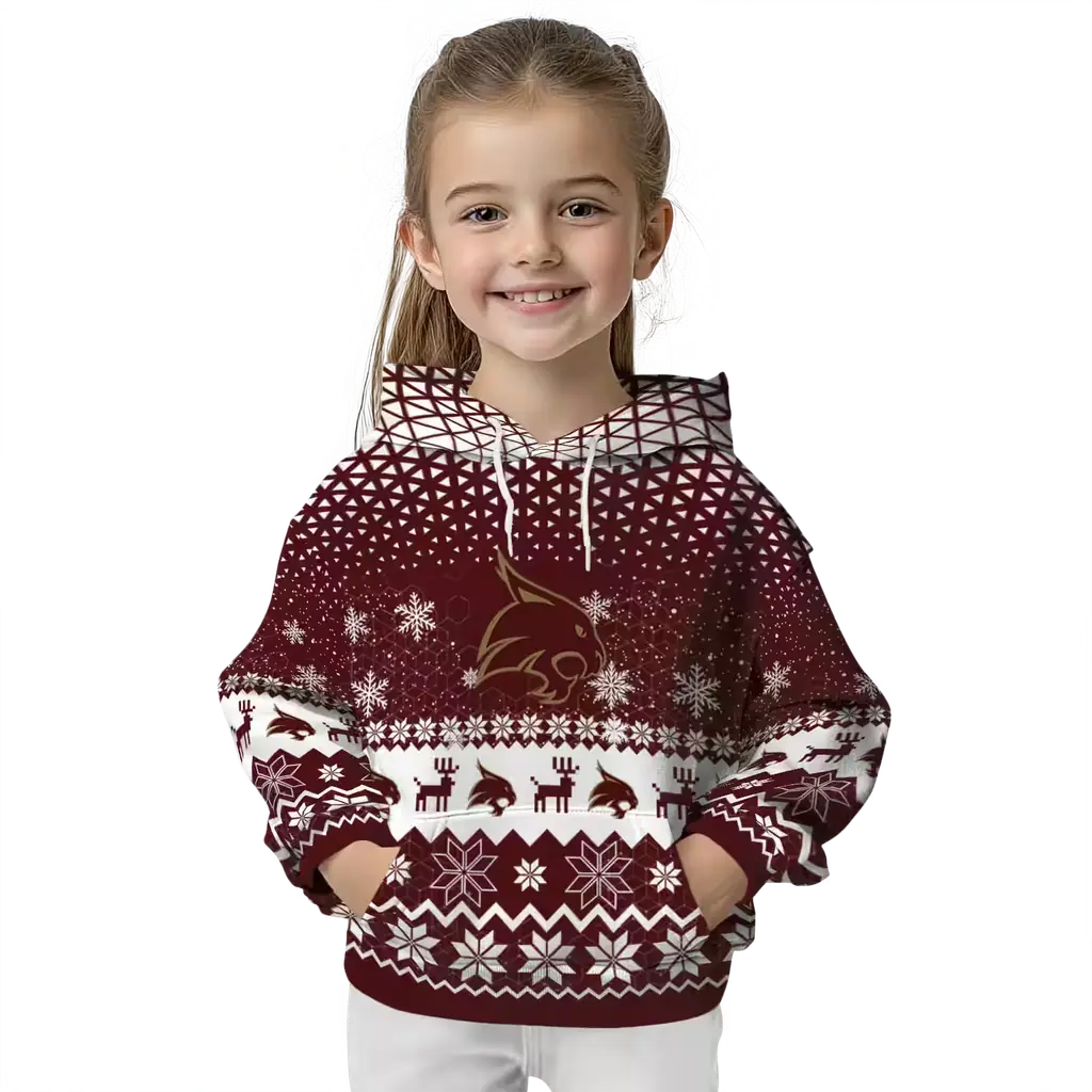 texas state bobcats reindeer motif maroon hoodie top rated texas state bobcats reindeer motif maroon hoodie top rated