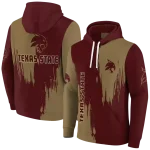 texas state bobcats splatter effect maroon hoodie best selling