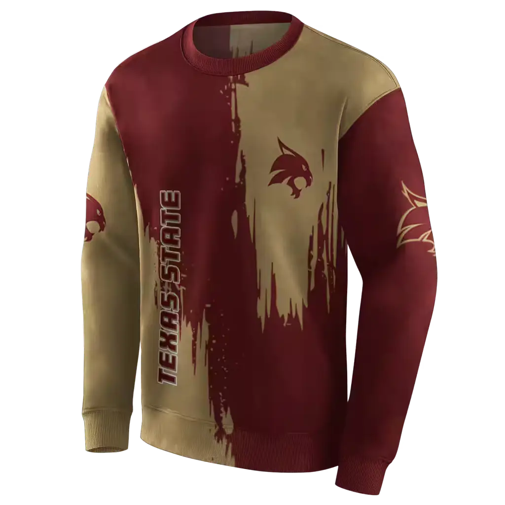 texas state bobcats splatter effect maroon hoodie new arrival texas state bobcats splatter effect maroon hoodie new arrival