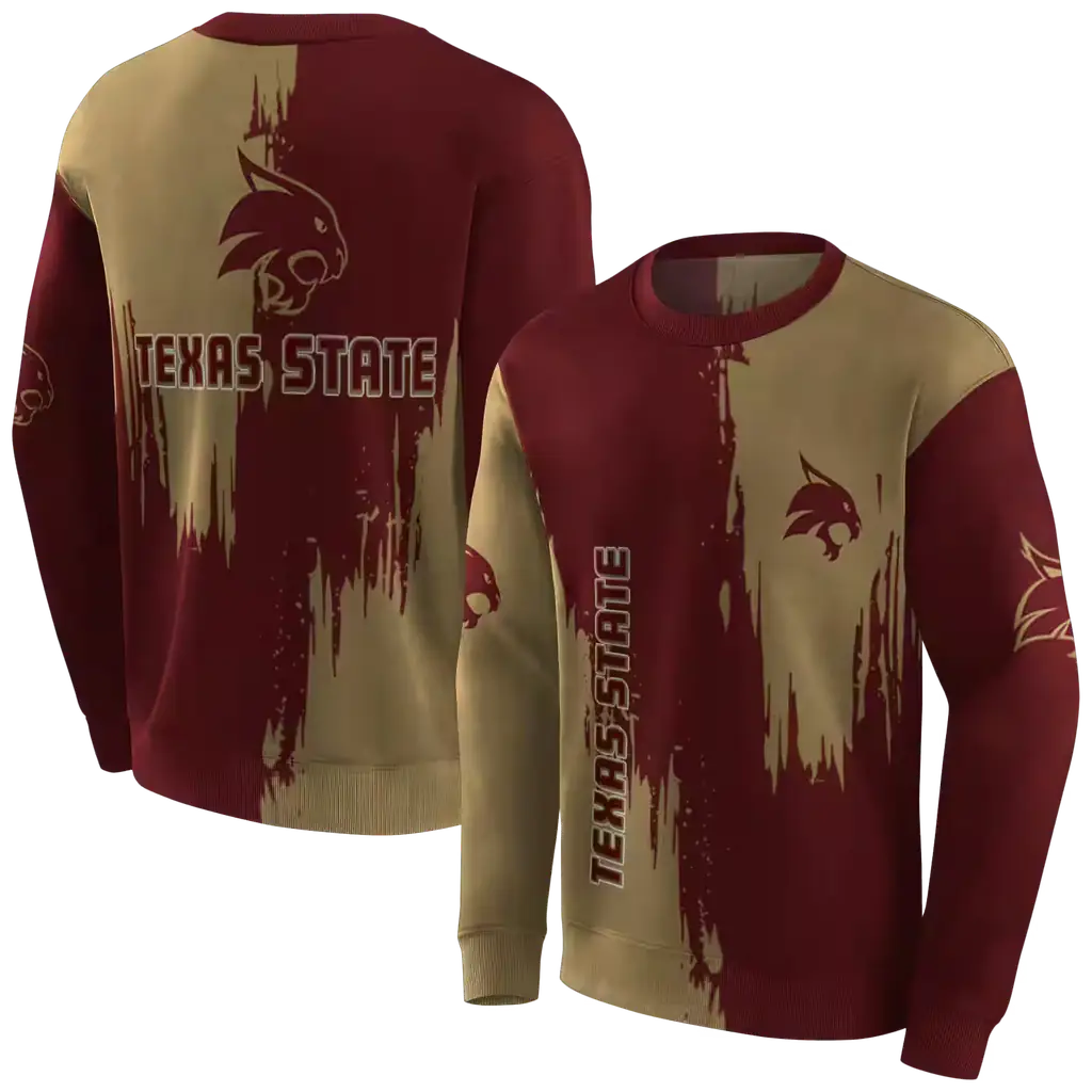 texas state bobcats splatter effect maroon hoodie premium grade texas state bobcats splatter effect maroon hoodie premium grade