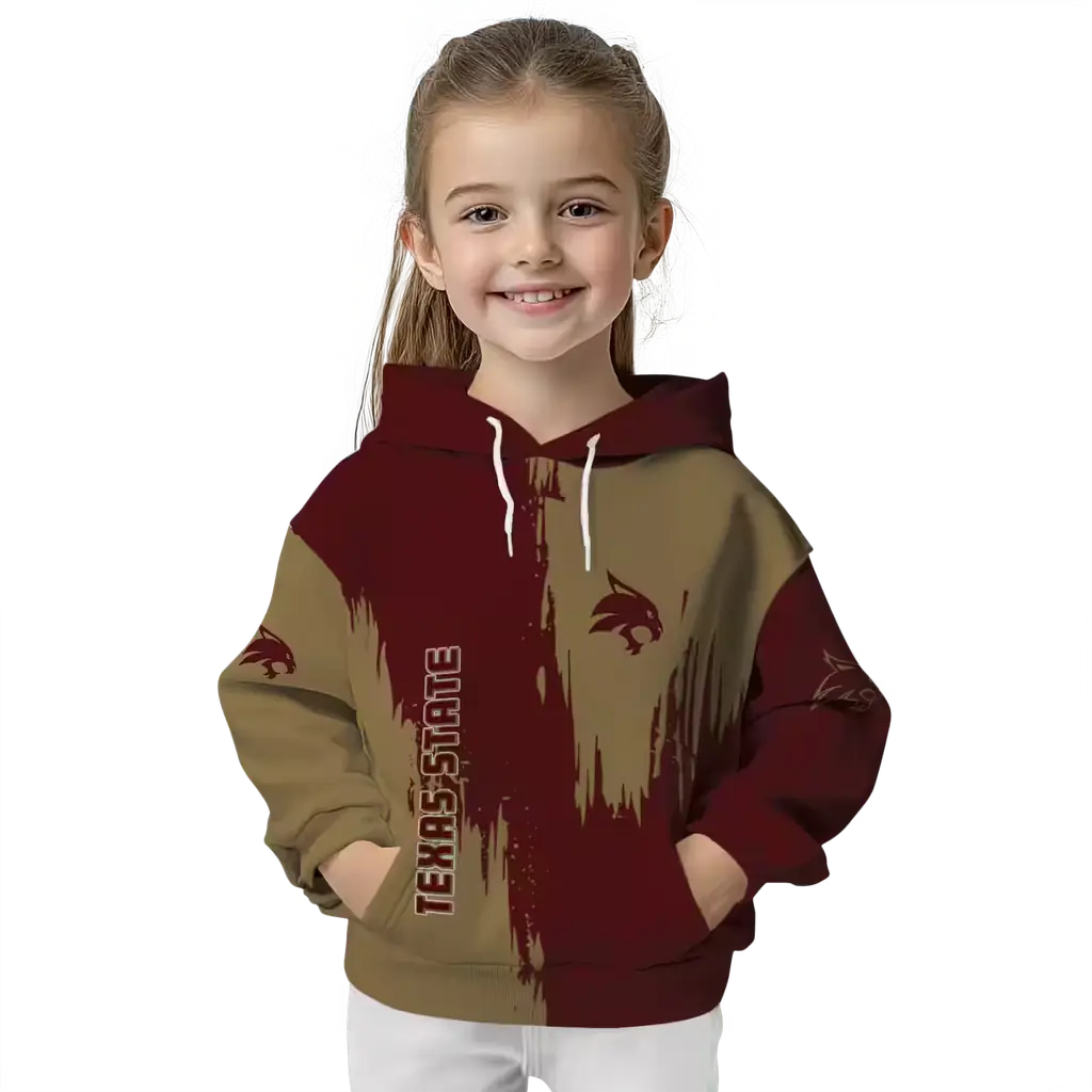 texas state bobcats splatter effect maroon hoodie top rated texas state bobcats splatter effect maroon hoodie top rated