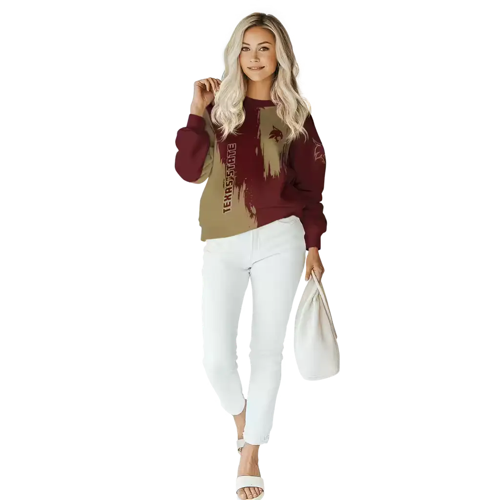 texas state bobcats splatter effect maroon hoodie trendy texas state bobcats splatter effect maroon hoodie trendy