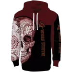 texas state bobcats sugar skull maroon black hoodie best selling
