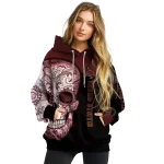 texas state bobcats sugar skull maroon black hoodie best selling