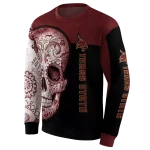 texas state bobcats sugar skull maroon black hoodie best selling
