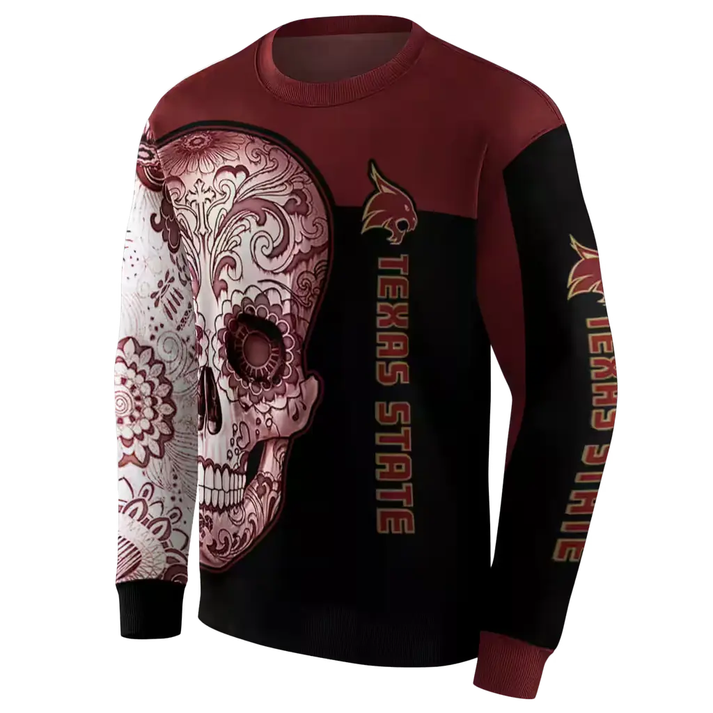 texas state bobcats sugar skull maroon black hoodie new arrival texas state bobcats sugar skull maroon black hoodie new arrival