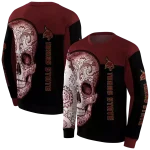 texas state bobcats sugar skull maroon black hoodie best selling