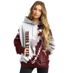 texas state bobcats triangular pattern maroon white hoodie best selling