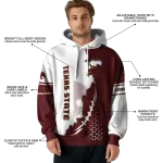 texas state bobcats triangular pattern maroon white hoodie best selling