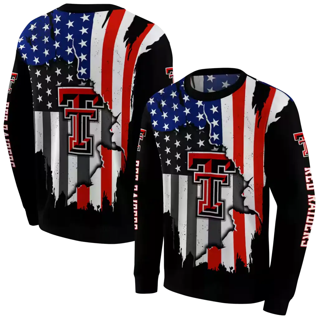 texas tech red raiders american pride black hoodie premium grade texas tech red raiders american pride black hoodie premium grade