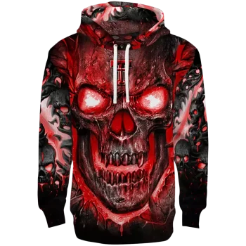 texas tech red raiders demonic skull red black hoodie best selling