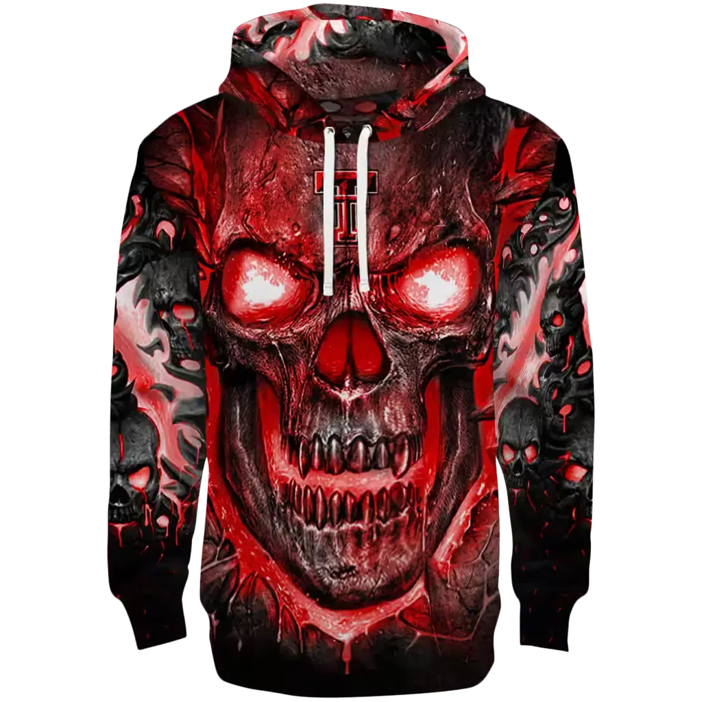 texas tech red raiders demonic skull red black hoodie best selling texas tech red raiders demonic skull red black hoodie best selling