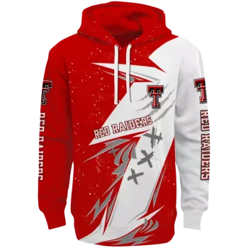 texas tech red raiders dynamic slash red white hoodie best selling