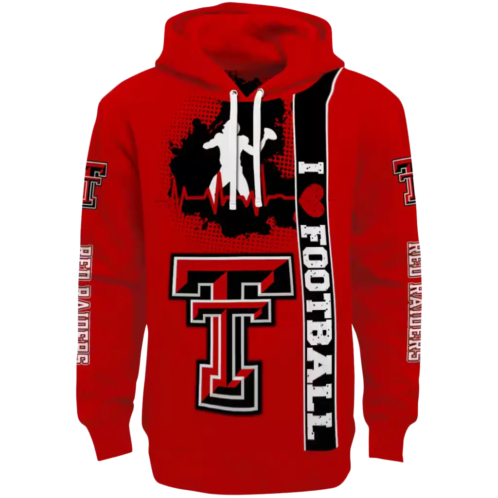 texas tech red raiders football heartbeat red hoodie best selling texas tech red raiders football heartbeat red hoodie best selling