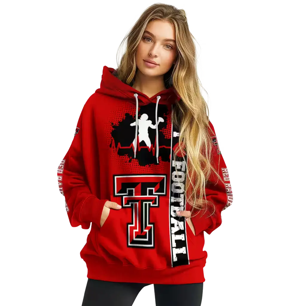 texas tech red raiders football heartbeat red hoodie high quality texas tech red raiders football heartbeat red hoodie high quality