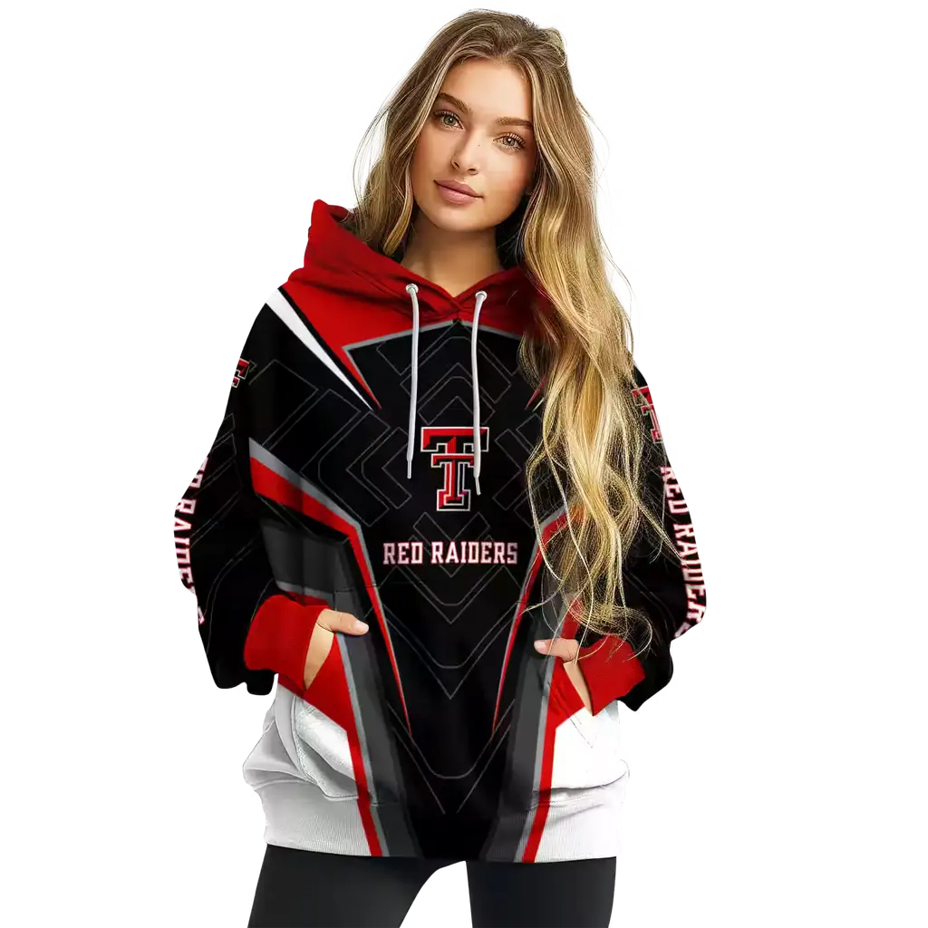 texas tech red raiders futuristic pattern red black hoodie high quality texas tech red raiders futuristic pattern red black hoodie high quality