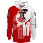 texas tech red raiders graphic punisher red white hoodie best selling