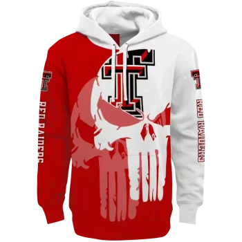 texas tech red raiders graphic punisher red white hoodie best selling