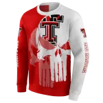 texas tech red raiders graphic punisher red white hoodie best selling