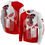 texas tech red raiders graphic punisher red white hoodie best selling