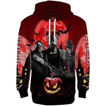 texas tech red raiders halloween vibes red black hoodie best selling