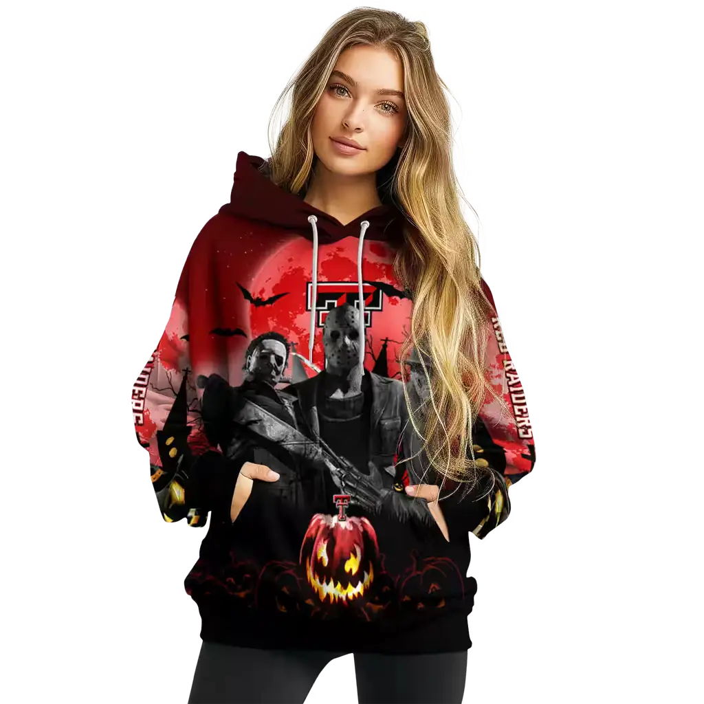 texas tech red raiders halloween vibes red black hoodie high quality texas tech red raiders halloween vibes red black hoodie high quality