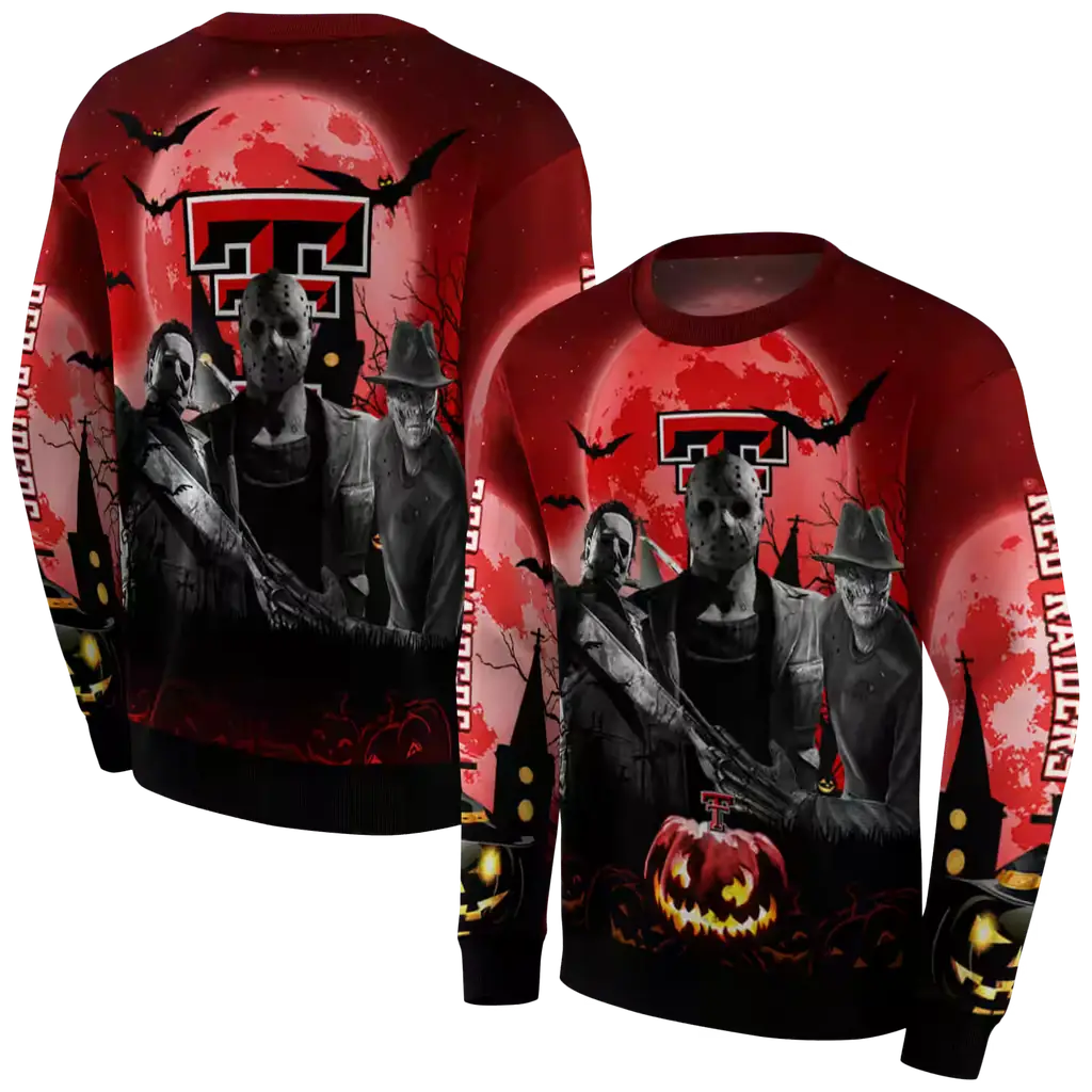 texas tech red raiders halloween vibes red black hoodie premium grade texas tech red raiders halloween vibes red black hoodie premium grade