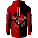 texas tech red raiders heartbeat graphic red hoodie best selling