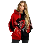 texas tech red raiders heartbeat graphic red hoodie best selling