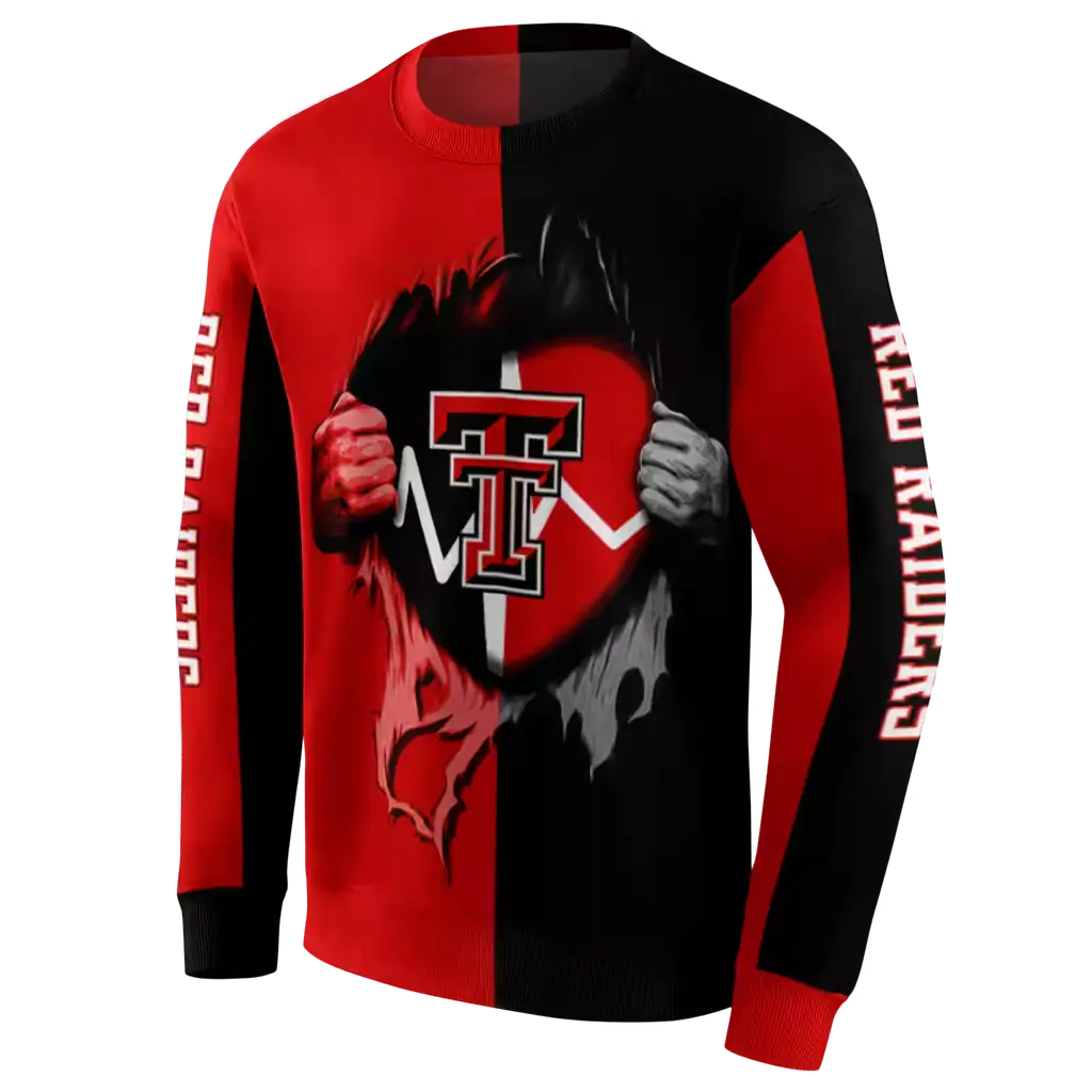 texas tech red raiders heartbeat graphic red hoodie new arrival texas tech red raiders heartbeat graphic red hoodie new arrival