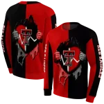texas tech red raiders heartbeat graphic red hoodie best selling