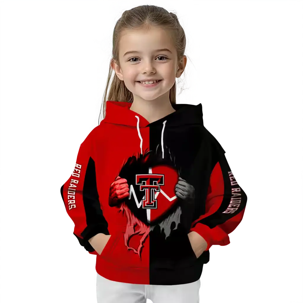 texas tech red raiders heartbeat graphic red hoodie top rated texas tech red raiders heartbeat graphic red hoodie top rated