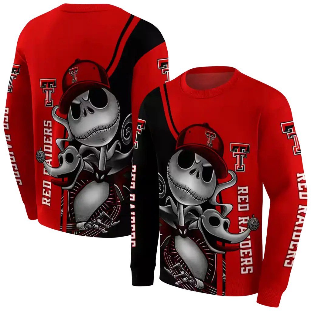 texas tech red raiders jack skellington red hoodie premium grade texas tech red raiders jack skellington red hoodie premium grade