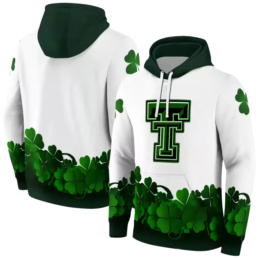 texas tech red raiders lucky motif white green hoodie fashion forward texas tech red raiders lucky motif white green hoodie fashion forward