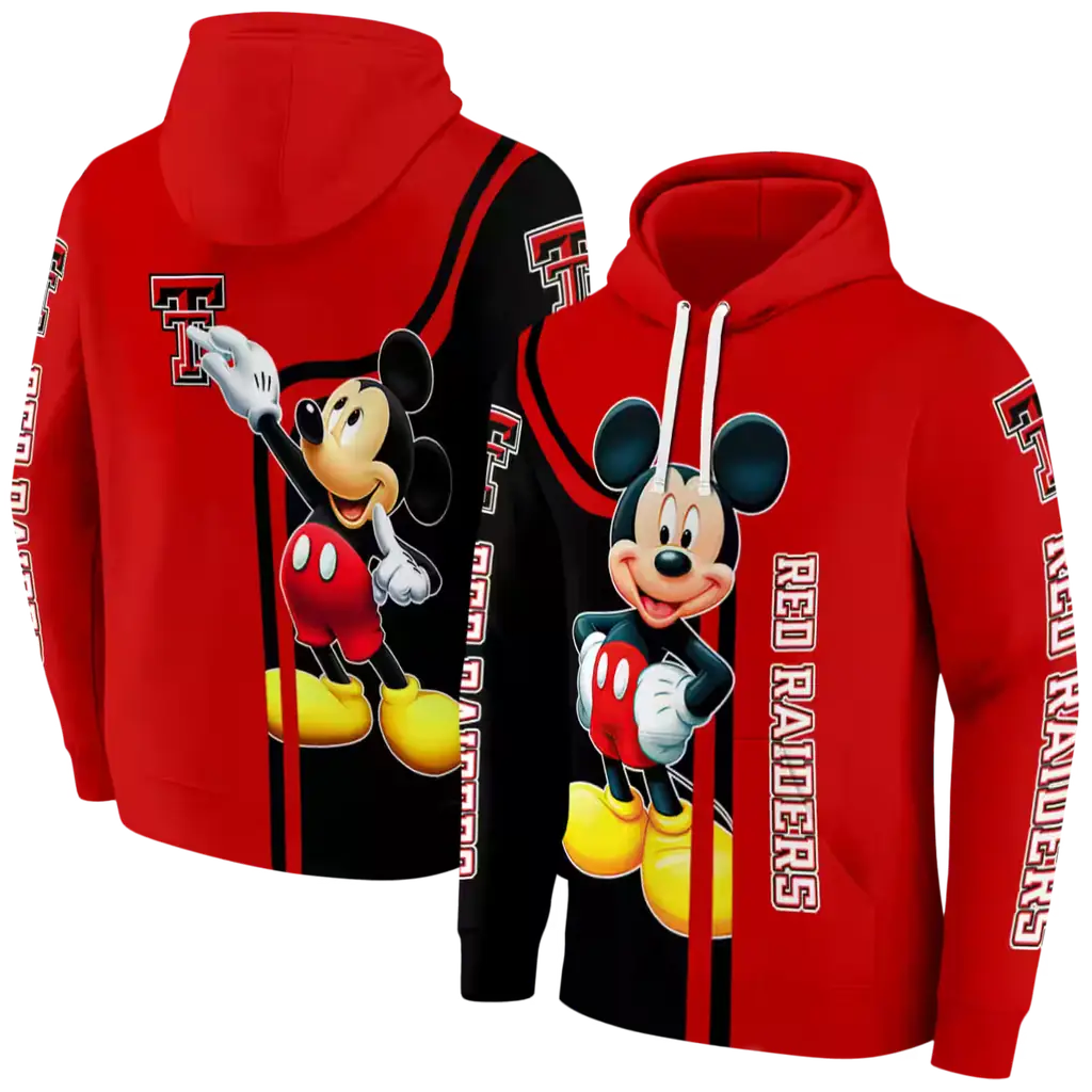texas tech red raiders mickey mouse red black hoodie fashion forward texas tech red raiders mickey mouse red black hoodie fashion forward