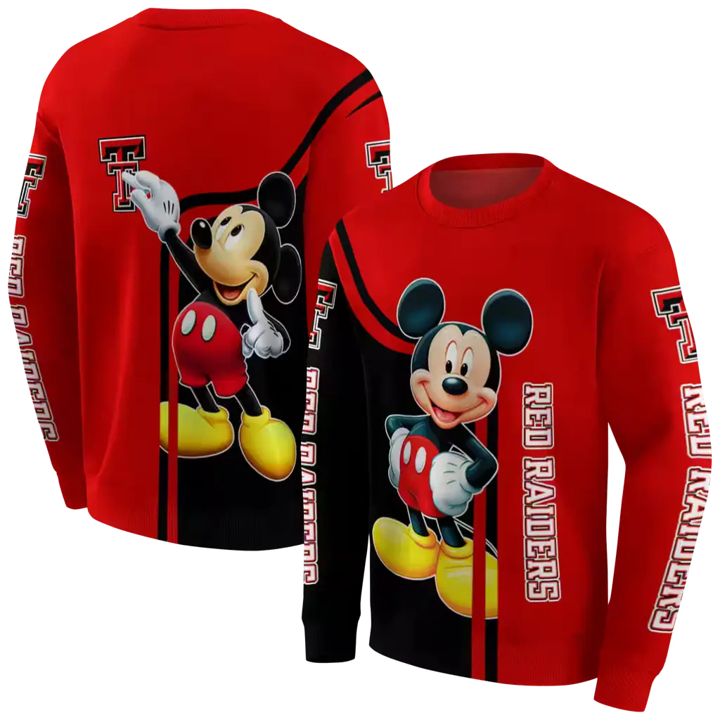 texas tech red raiders mickey mouse red black hoodie premium grade texas tech red raiders mickey mouse red black hoodie premium grade