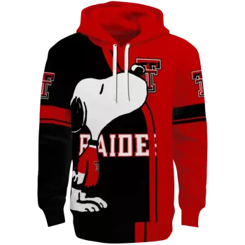 texas tech red raiders playful snoopy red hoodie best selling