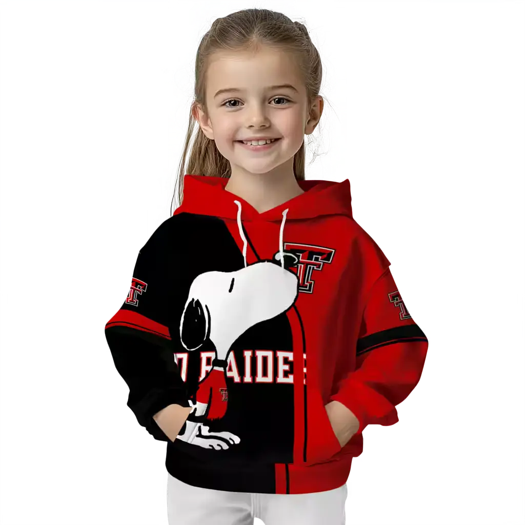 texas tech red raiders playful snoopy red hoodie top rated texas tech red raiders playful snoopy red hoodie top rated
