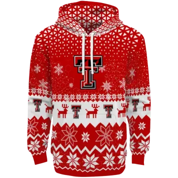 texas tech red raiders reindeer motif red hoodie best selling