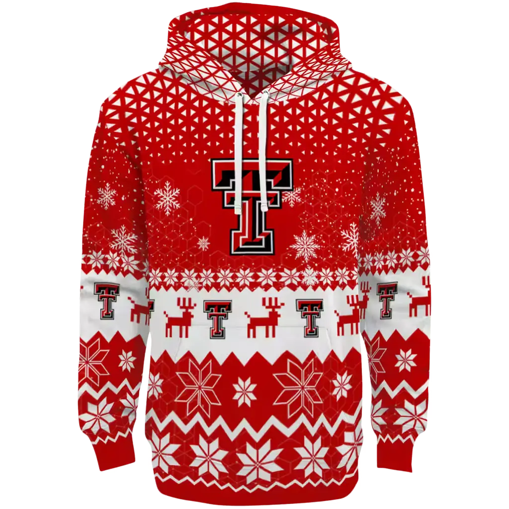 texas tech red raiders reindeer motif red hoodie best selling texas tech red raiders reindeer motif red hoodie best selling