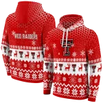 texas tech red raiders reindeer motif red hoodie best selling