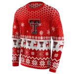 texas tech red raiders reindeer motif red hoodie best selling