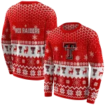 texas tech red raiders reindeer motif red hoodie best selling