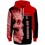 texas tech red raiders skull motif red black hoodie best selling