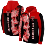 texas tech red raiders skull motif red black hoodie best selling