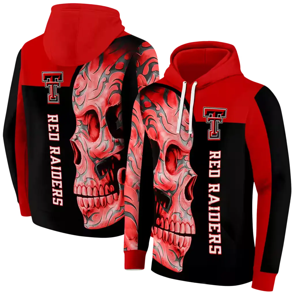 texas tech red raiders skull motif red black hoodie fashion forward texas tech red raiders skull motif red black hoodie fashion forward