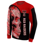 texas tech red raiders skull motif red black hoodie best selling