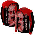texas tech red raiders skull motif red black hoodie best selling